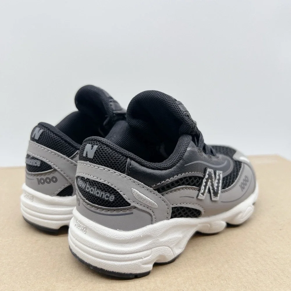 New Balance 1000 Bungee Lace Sneaker Black Gray Lace Up Size US 8.5